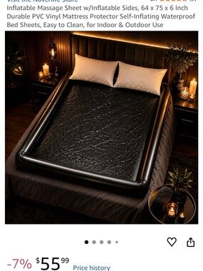 Black Inflatable Waterproof Mattress Protector Bed Sheet